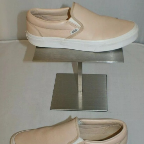 Vans Shoes - Vans Pink Leather Slip Ons